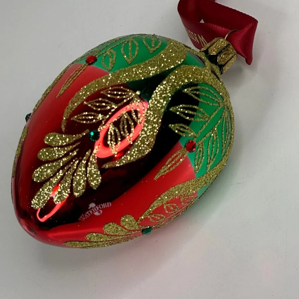 Vintage Waterford Holiday Heirlooms Peacock 10th Anniversary Egg Ornament Boxed